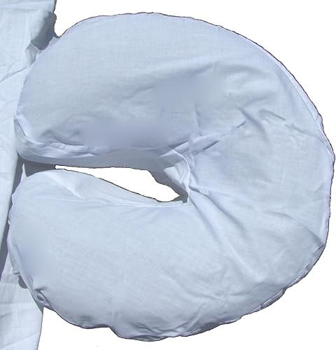 Funda de masaje de algodón poli para reposo facial, incluye 4 piezas (blanco)