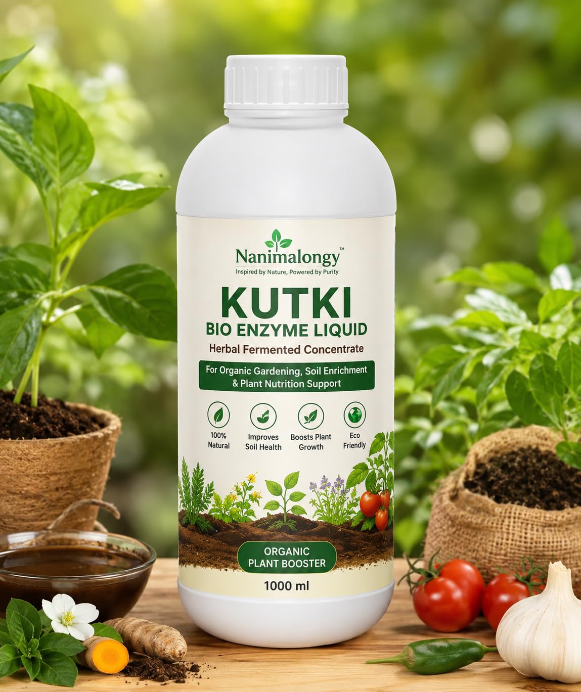 Nanimalongy Kutki Bio Enzyme Liquid | Herbal Fermented Concentrate for Organic Gardening, Soil Enrichment & Plant Nutrition Support | 1000 ml-picture-30