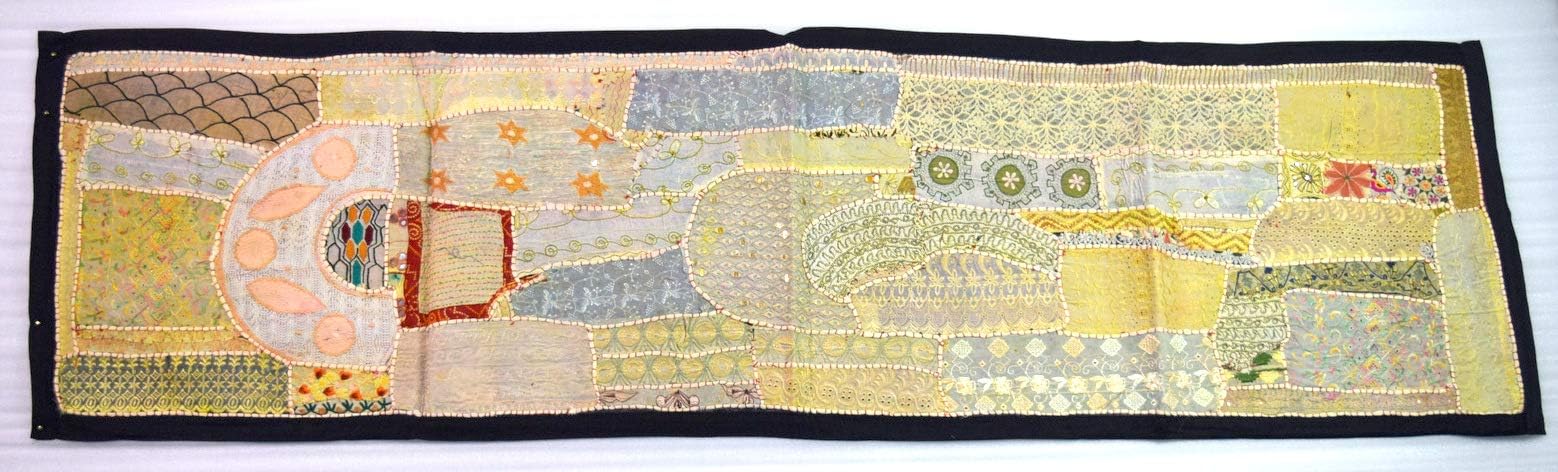 Global Art Indian Traditional Table D�cor Runner Fine Craftsmanship Nice Built Quality Asian Handmade Table Runner Bohemian Style Tapestry Office d�cor