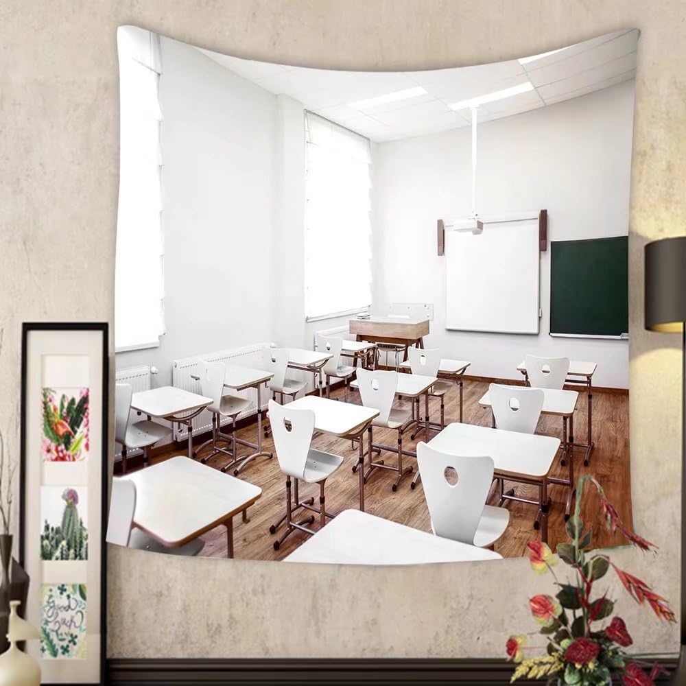 Carolyn J. Morin Custom tapestry empty classroom with