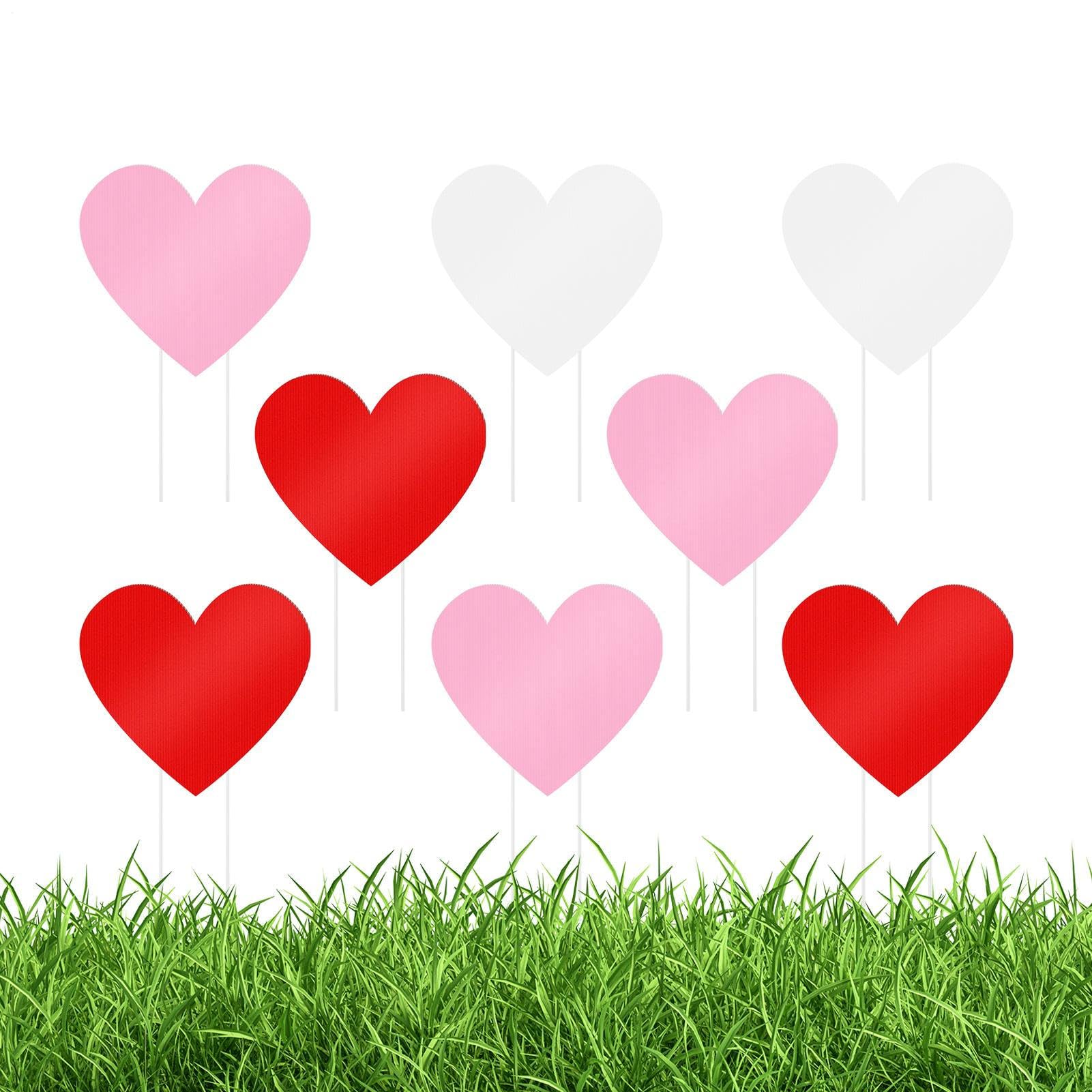 Pancartes Saint-Valentin de décoration extérieure avec piquets de jardin pour fête et mariage