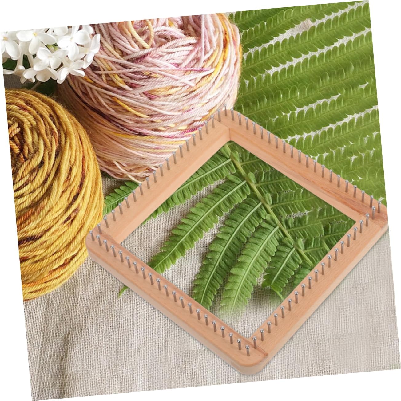 BATHVEVE Elegant Knitting Experience Wooden Loom Mini Board Weaving Loom Tool for Skill Levels Create Unique Hats Scarves Shawls