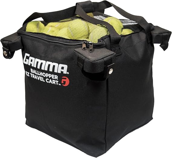 GAMMA Sports EZ Travel Cart, Tennis & Pickleball Hopper, Padel, Portable Compact Design, Sturdy Lightweight Construction, EZ Bags, 150 or 250 Capacity, Premium Carrying Case Included