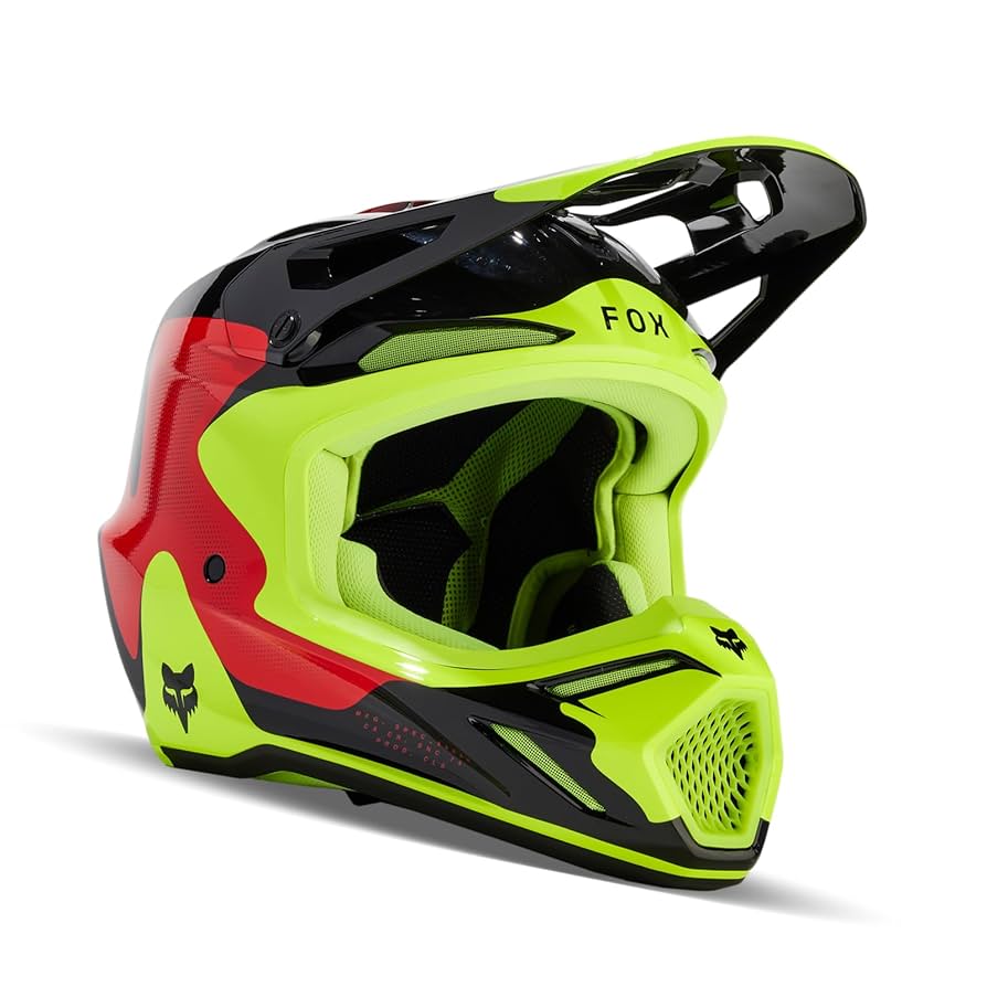 マフ　フォックス Amazon.com: Fox Racing V3 Motocross Helmet, Revise RED
