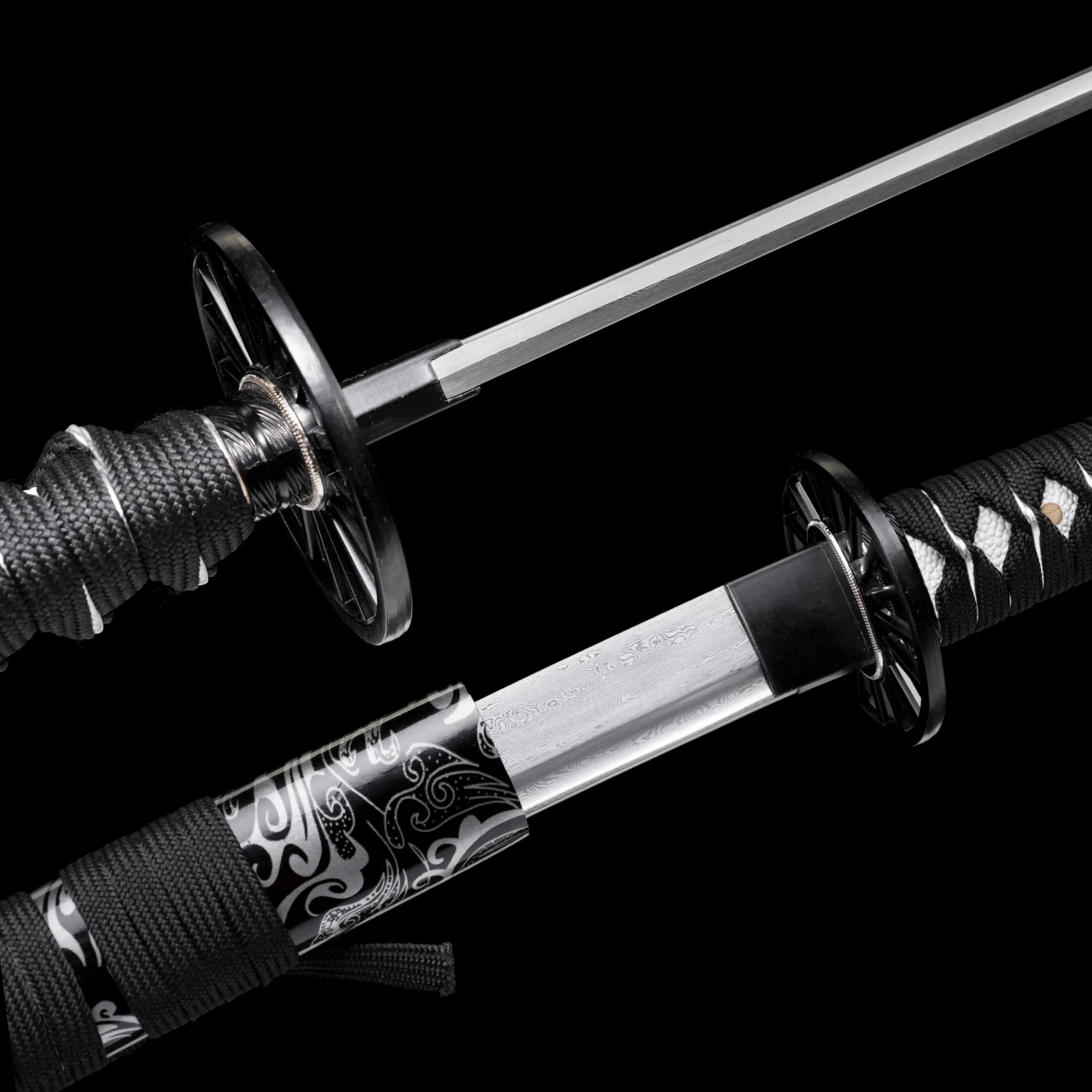 1095 High Carbon T10 And Damascus Steel Katana Full Tang