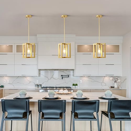 Miniatura 2 de Mini moderna iluminación colgante dorada de granja para isla de cocina, lámpara industrial ajustable para entrada colgante para pasillo, dormitorio,
