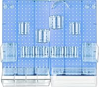 Vista 8 de Azar Displays 900944-BLK El kit organizador de pared multiusos de 24 piezas con dos paneles y surtido de accesorios: ganchos, compartimento divisor
