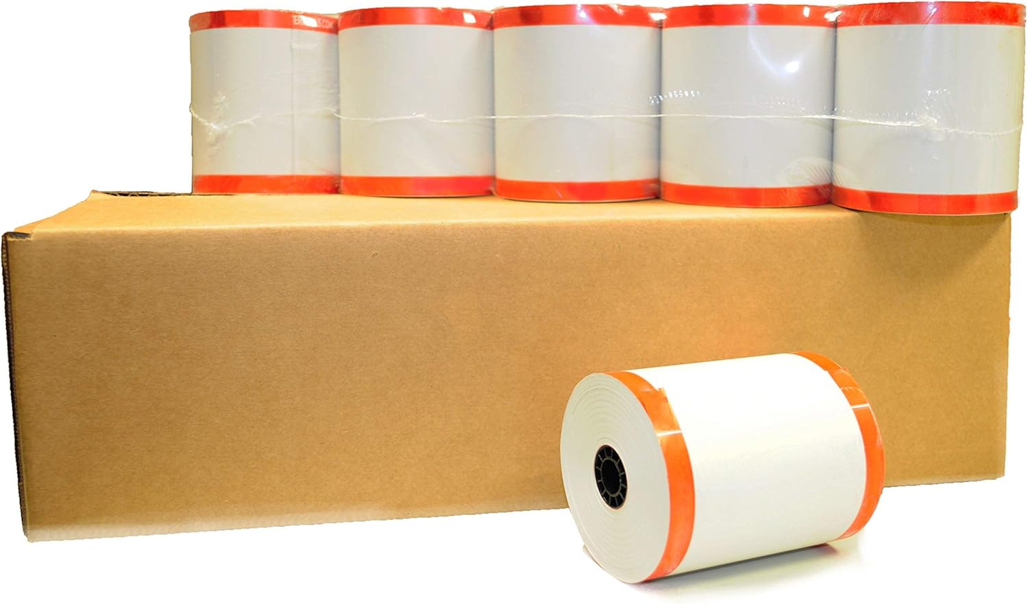 3 1/8" x 200 Ft. Pack of 50 (Shrink Wrap) Cash Register, Calculator Thermal Paper Roll with 1/2 Inch Core BPA Free Made in USA From BuyRegisterRolls.