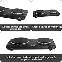 Vista 2 de IMUSA Double Electric Hot Plate, Black
