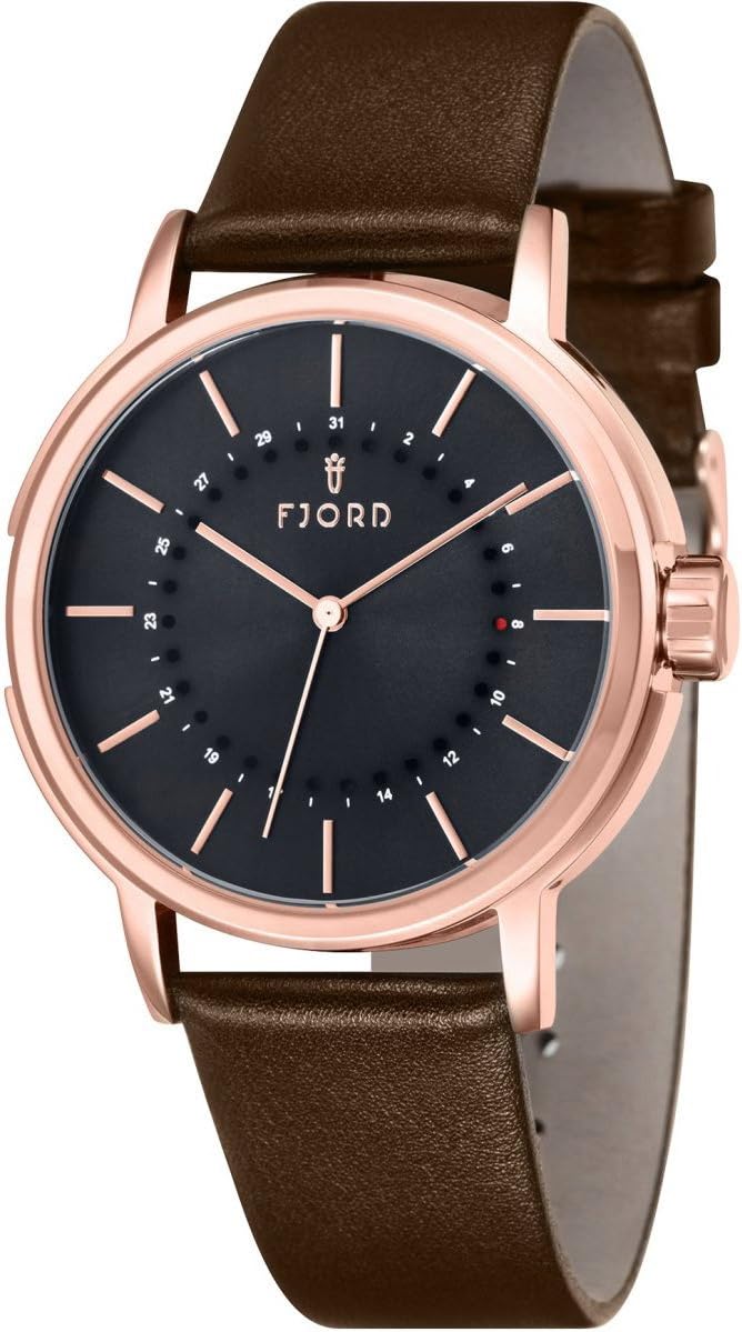 Fjord Men's Elif FJ-3015-03 Brown Leather Quartz Watch