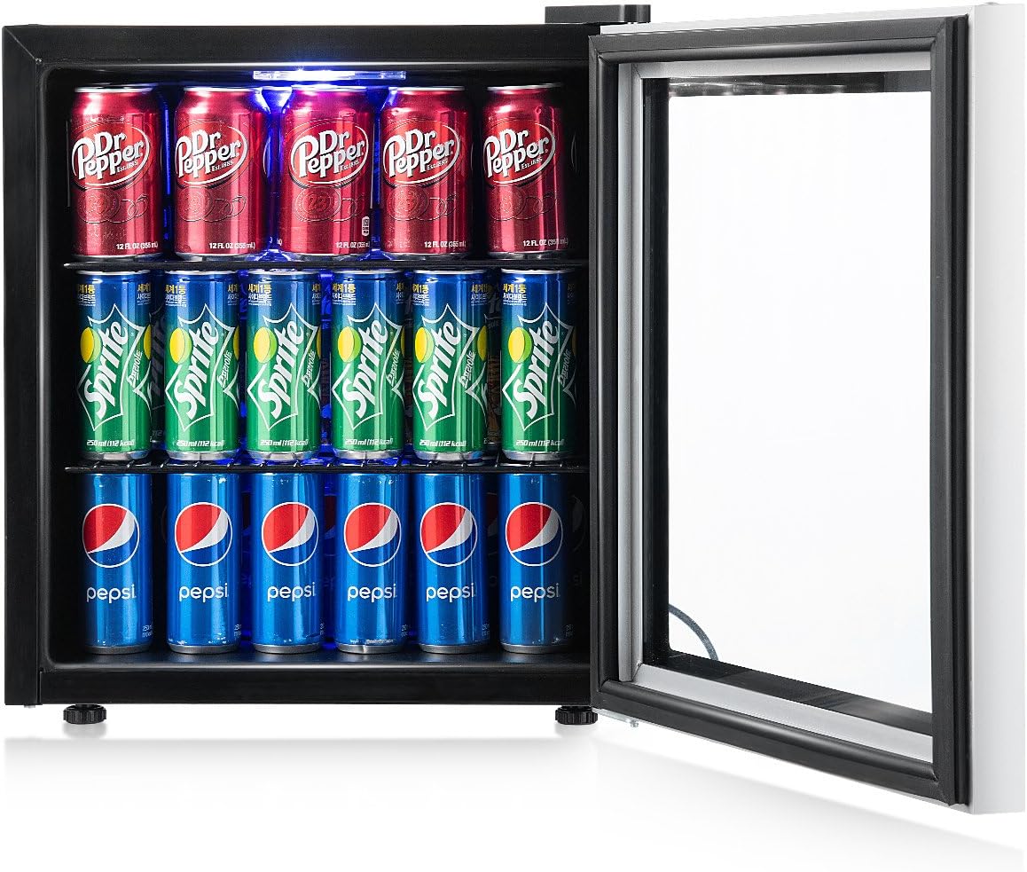 countertop freestanding beverage drink chiller refrigerator mini fridge beer wine cooler, 18.5’’ x 17.5’’ x 19.5’’ (L x W x D), Black