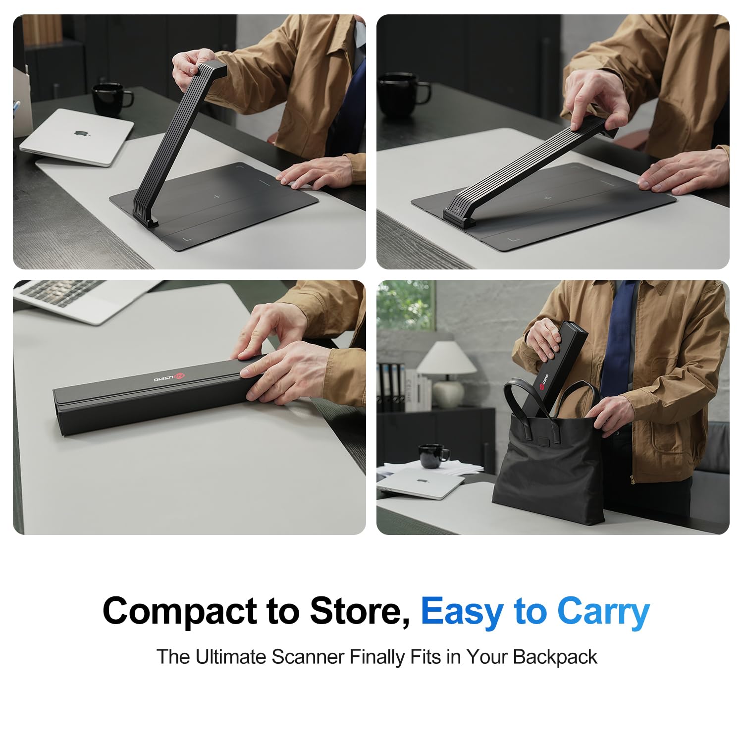 JOYUSING Scanpad100 Pro - Scanner per documenti portatile da 16 MP, fotocamera per documenti USB, 1s per scansione, riconoscimento del testo OCR, miglioramento AI, formato A4, pieghevole per andare