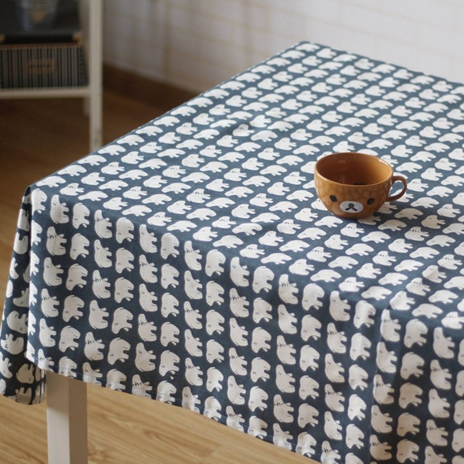 Tischdecke Klein Anthrazit Tischtuchhalter Für Draußen Groß Eisbär Tischdecke Zubehör Tischtuch Esstisch Blau Weiss Tischschutz Dekoration 140X220Cm