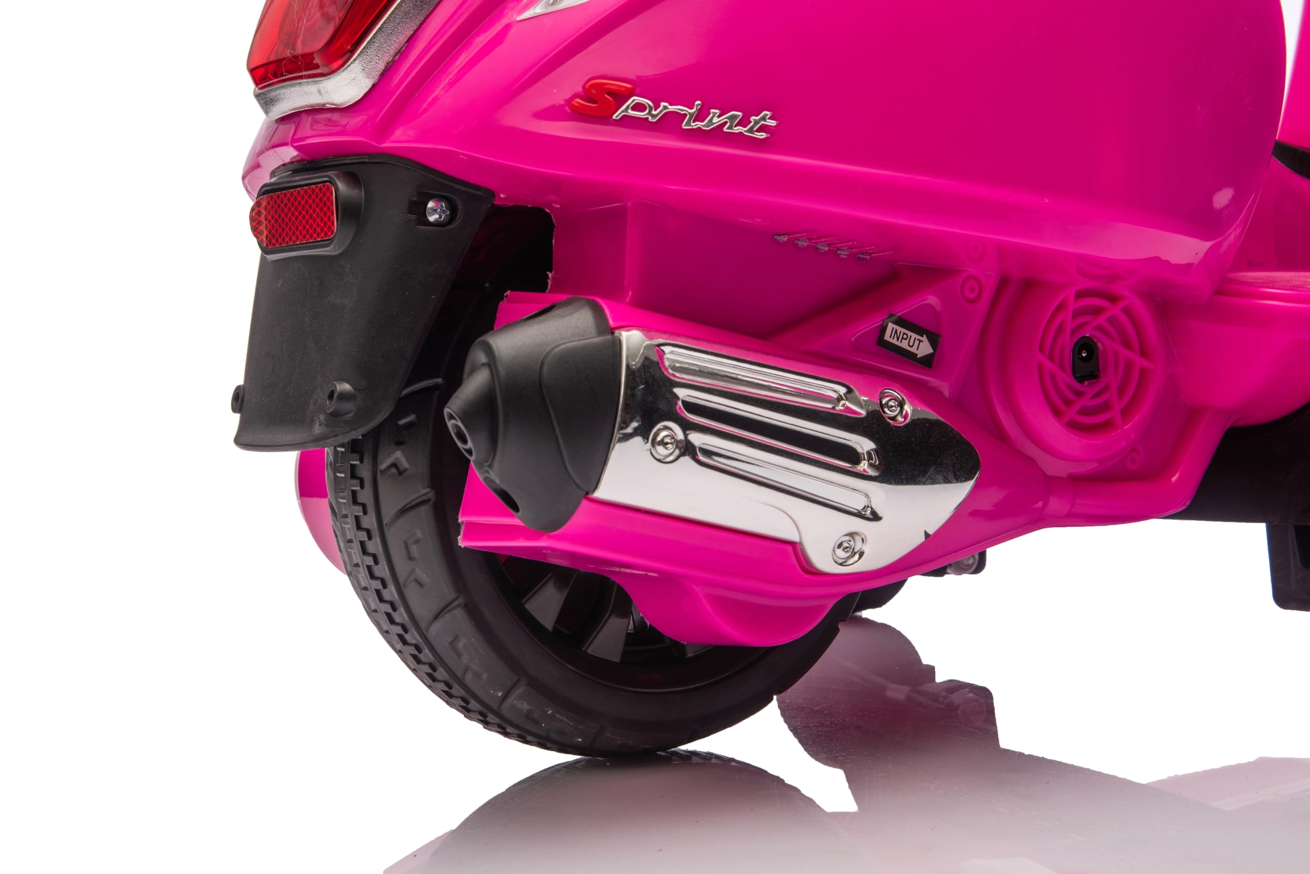 TOYSCAR Moto Elettrica Bambini Mini Vespa Elettrica per Bambini 18-36 Mesi, Moto per Bambini 6V con Licenza Ufficiale Piaggio, Luci LED, Clacson, Pedale, Ruote Stabilizzatrici (Rosa)