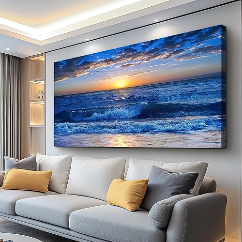 Miniatura 16 de Lienzo decorativo para pared de sala de estar, baño, decoración de pared, paisaje en blanco y negro, árbol azul, luna, pintura para colgar, Árboles