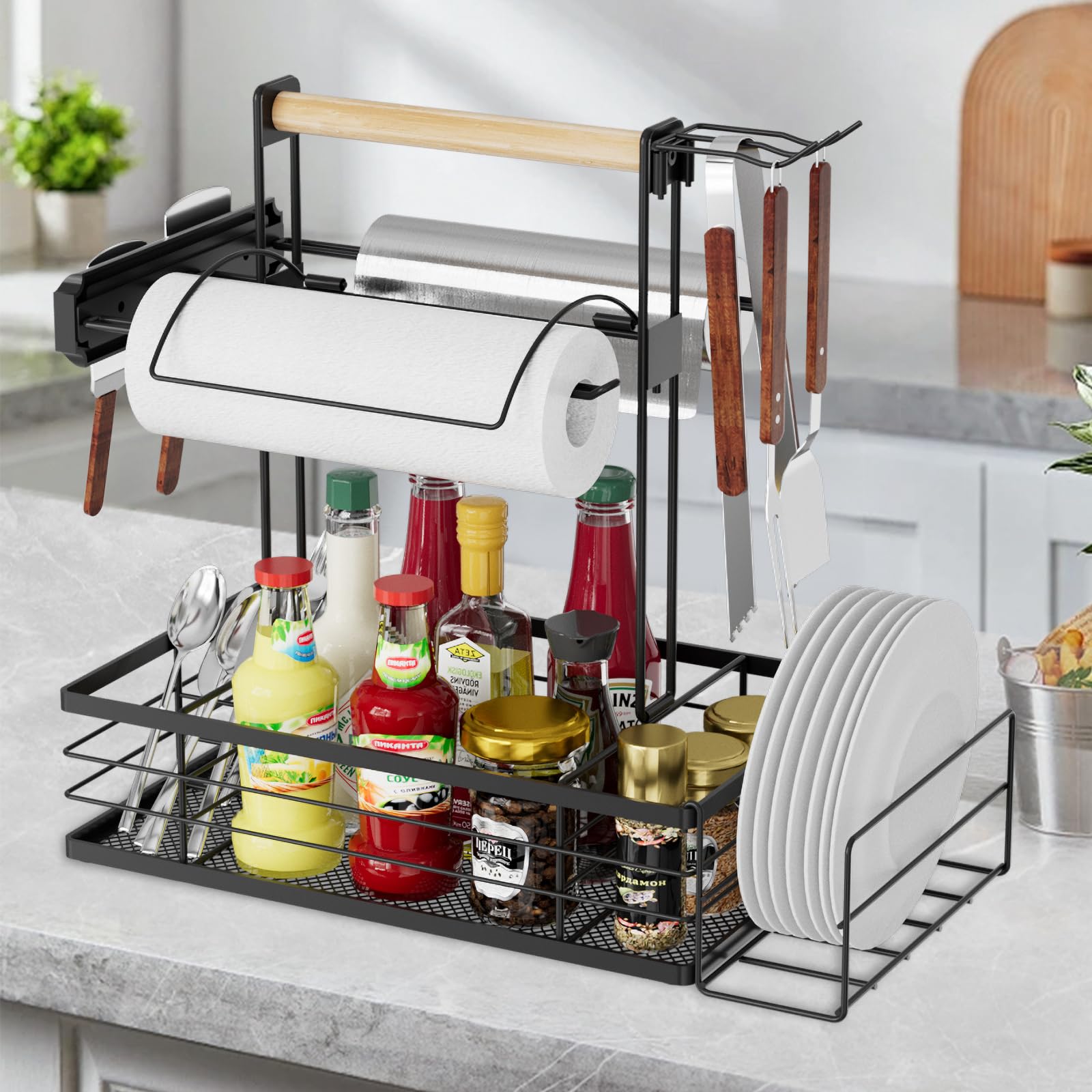 Grill Caddy con portarotolo di carta