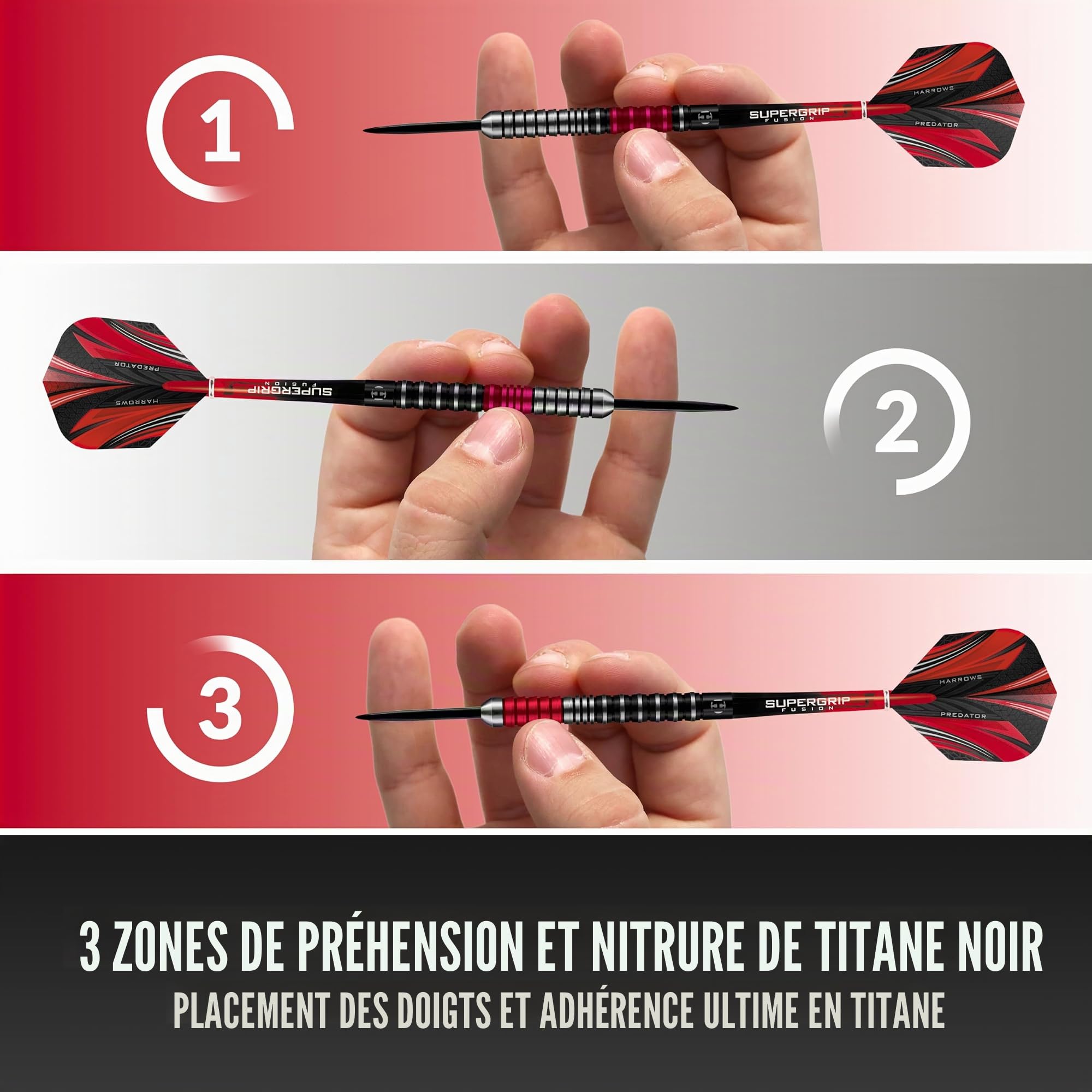 Harrows Predator fléchettes tungstène 90% pointe acier 21-26g avec étui