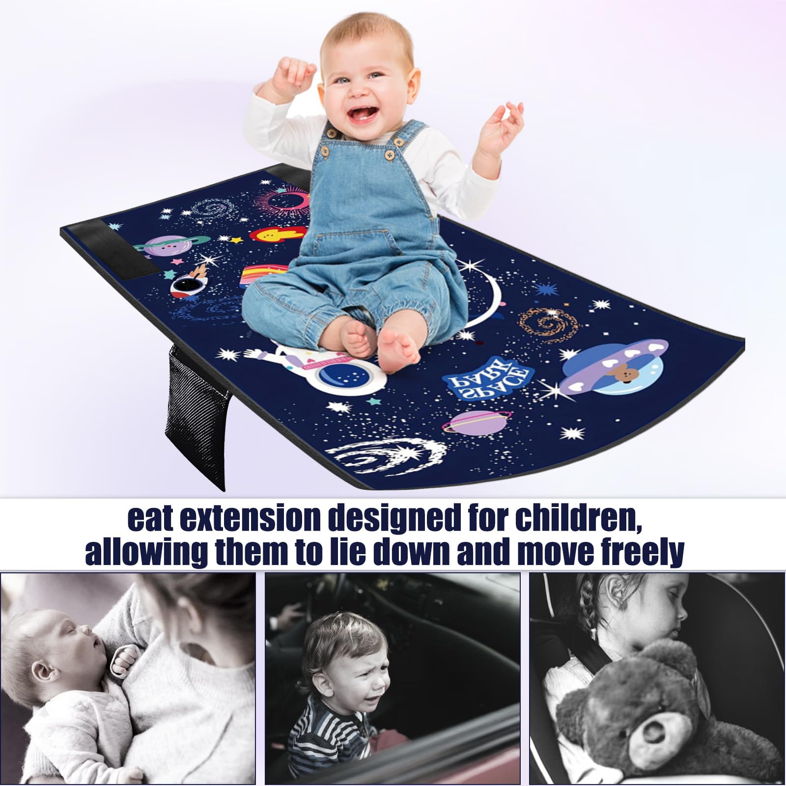 Estensione del sedile per bambini, poggiapiedi aereo, 79 x 44 cm, poggiapiedi per aereo, leggero e pieghevole, prolunga per viaggi in volo per bambini