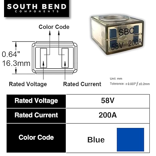 Miniatura 16 de South Bend Components Paquete combinado de fusible de batería de 250 A (MRBF) y bloque de terminales, 58 V CC máximo, IP66, protección contra