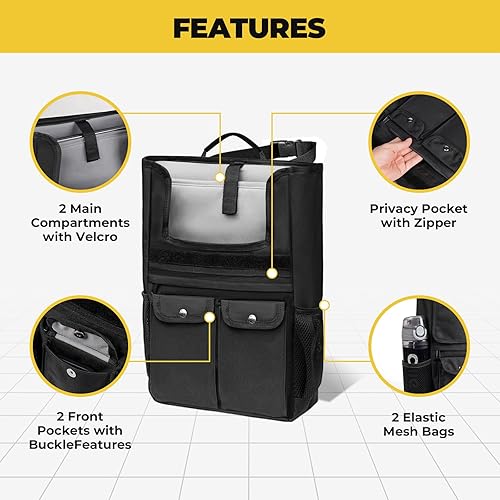 Miniatura 6 de Organizador de coche para asiento delantero, organizador portátil para asiento delantero, organizador de asiento de pasajero con diseño de cubierta