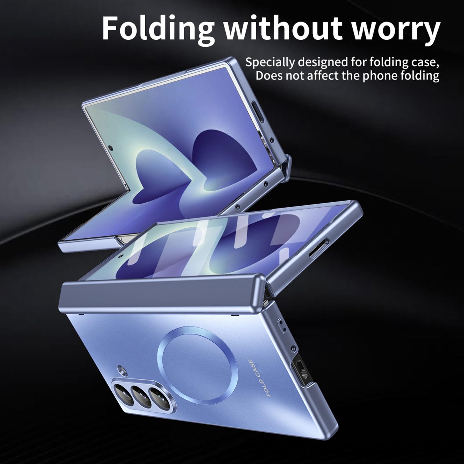 Magnetisch Hülle für Samsung Galaxy Z Fold 8 Ultra, Galvanik Gefrostet