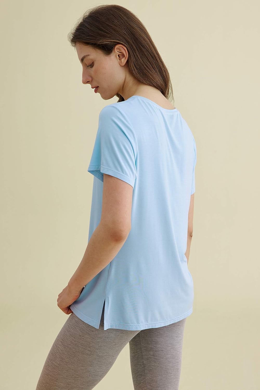 Latuza Women's Viscose Sleep T-Shirt V-Neck Pajamas Top - Image 2