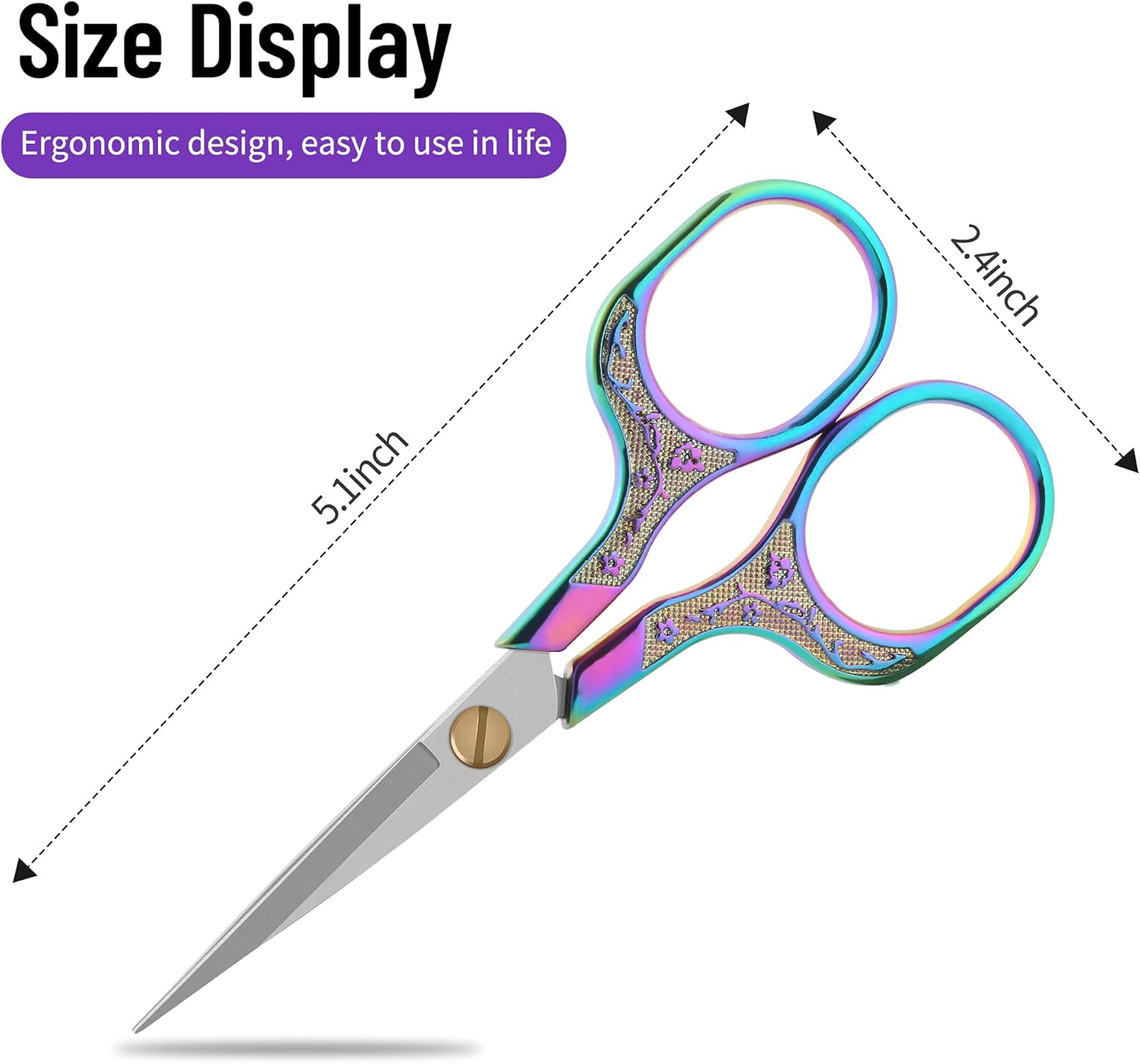 Fancy embroidery scissors-Glexal 5 Inch Vintage Precision Scissors-2 pack,Ultra Sharp Blade Shears,scotch scissors for Office Home School Sewing Fabric Craft Hair trimming,Facial,Beard,Eyebrow,Eyelash : Arts, Crafts & Sewing