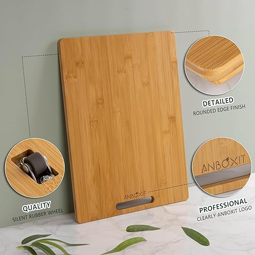 Miniatura 9 de Deslizador de electrodomésticos, ancho - grande y profundo - grande, bandeja deslizante de bambú para cafetera, bandeja rodante de electrodomésticos