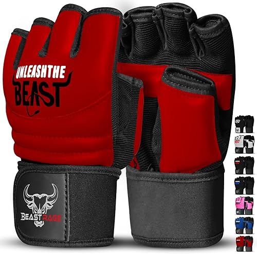 Miniatura 12 de BEAST RAGE Guantes de Taekwondo Karate para Hombres y Mujeres, Guantes de Entrenamiento de Boxeo MMA Kickboxing Sparring Artes Marciales Guantes de