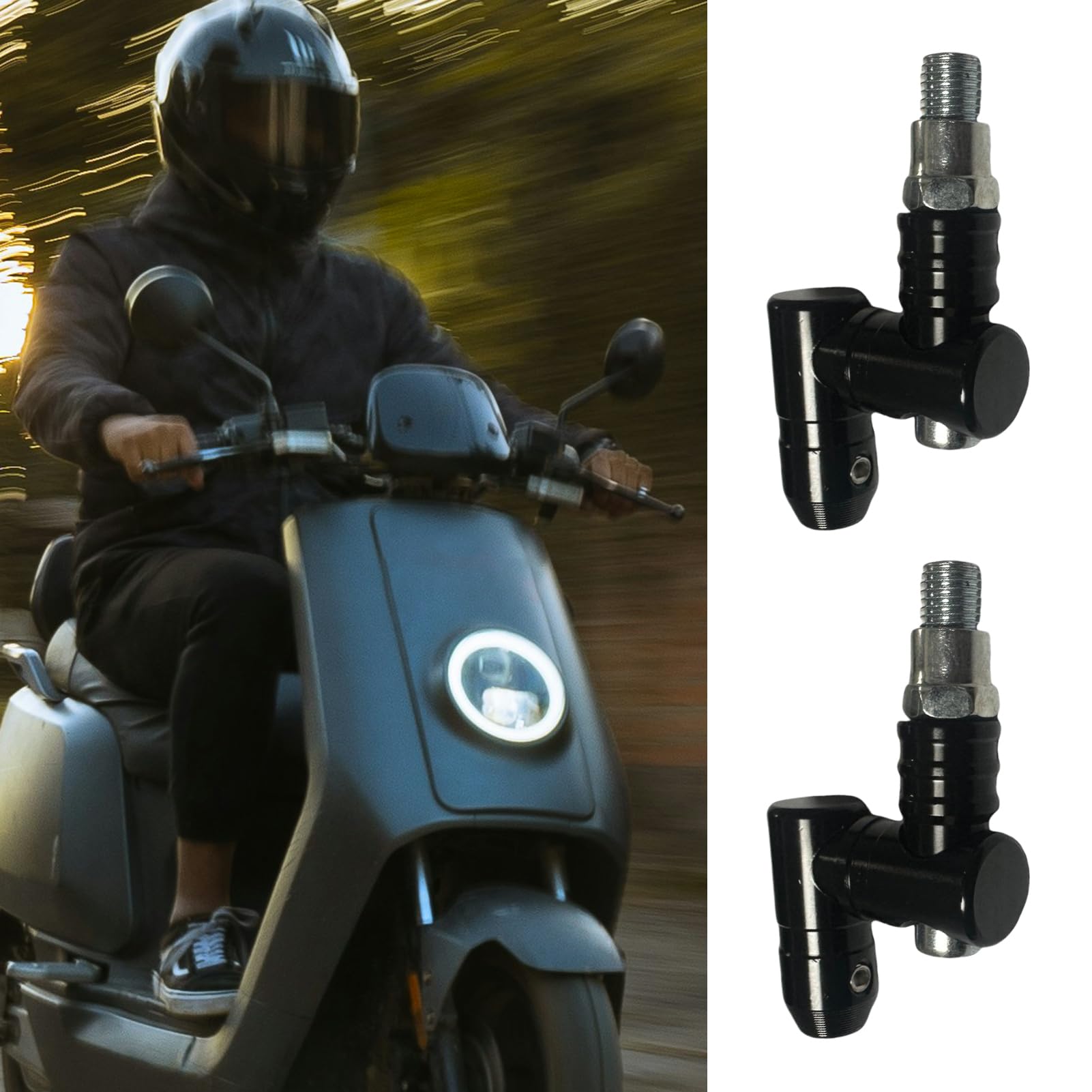 Extensores Para Espejos De Motocicleta Accesorios | 2 Piezas Elevadores Para Moto Conector,Diseño Extensible De Repuesto Para Entusiastas De Aventura Y Desplazamientos