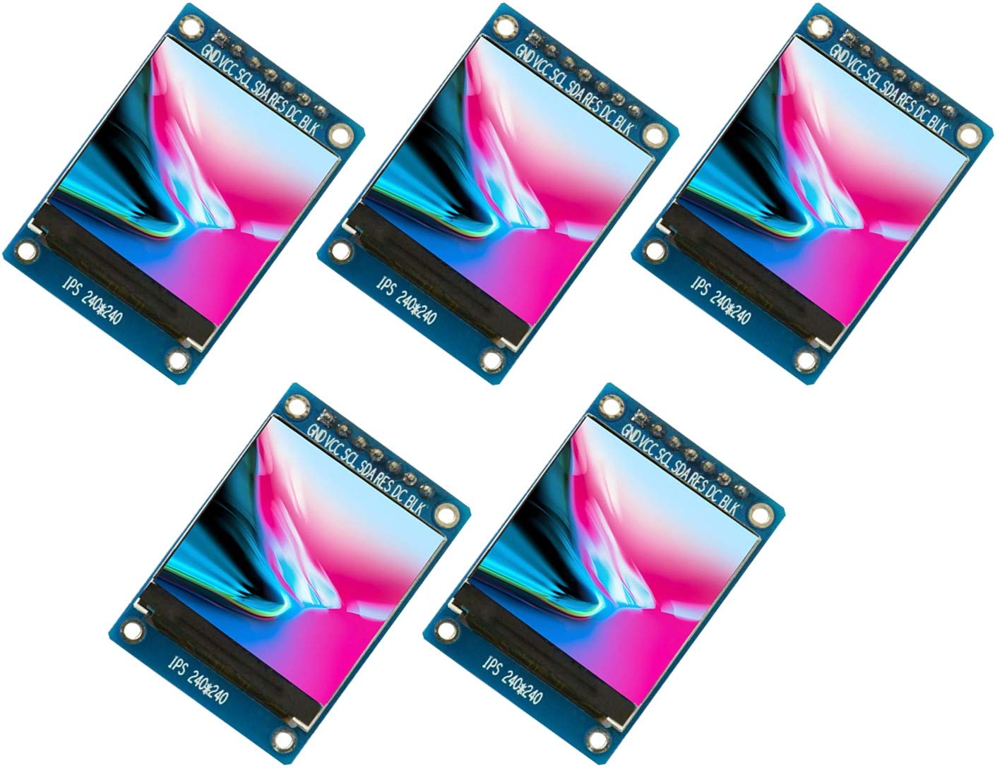 5pcs 1.3 inch IPS HD TFT ST7789 Drive IC 240 * 240 Full Color LCD Display Module