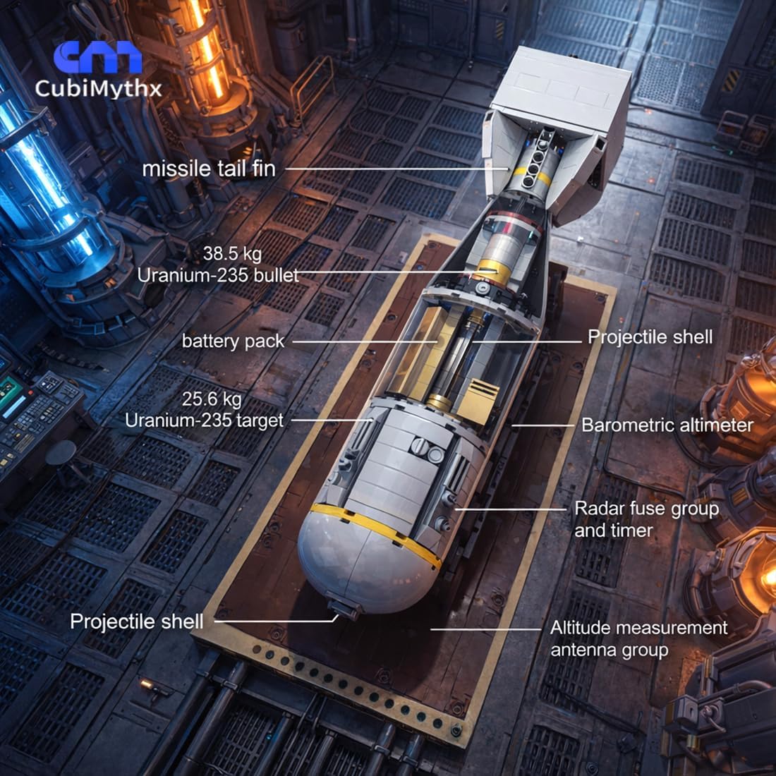 WWII Historic Bomb Building Model Set, Collectible Educational Mechanical Model Static Version/407PCS