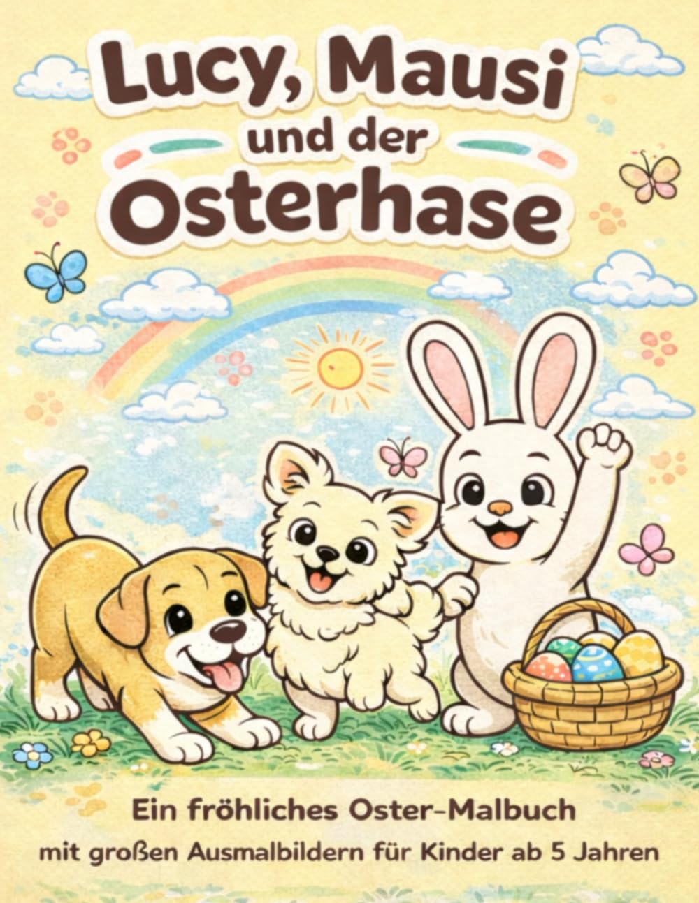 Lucy, Mausi und der Osterhase – Ein fröhliches Osterabenteuer!: ,,Ein fröhliches Oster-Malbuch mit großen Ausmalbildern für Kinder ab 5 Jahren“