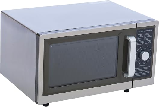A-to-Z Supply Commercial Microwave with Dial Control, 1 Cubic Feet Interior, Stainless Steel, 1000 Watts, UL and NSF Approved