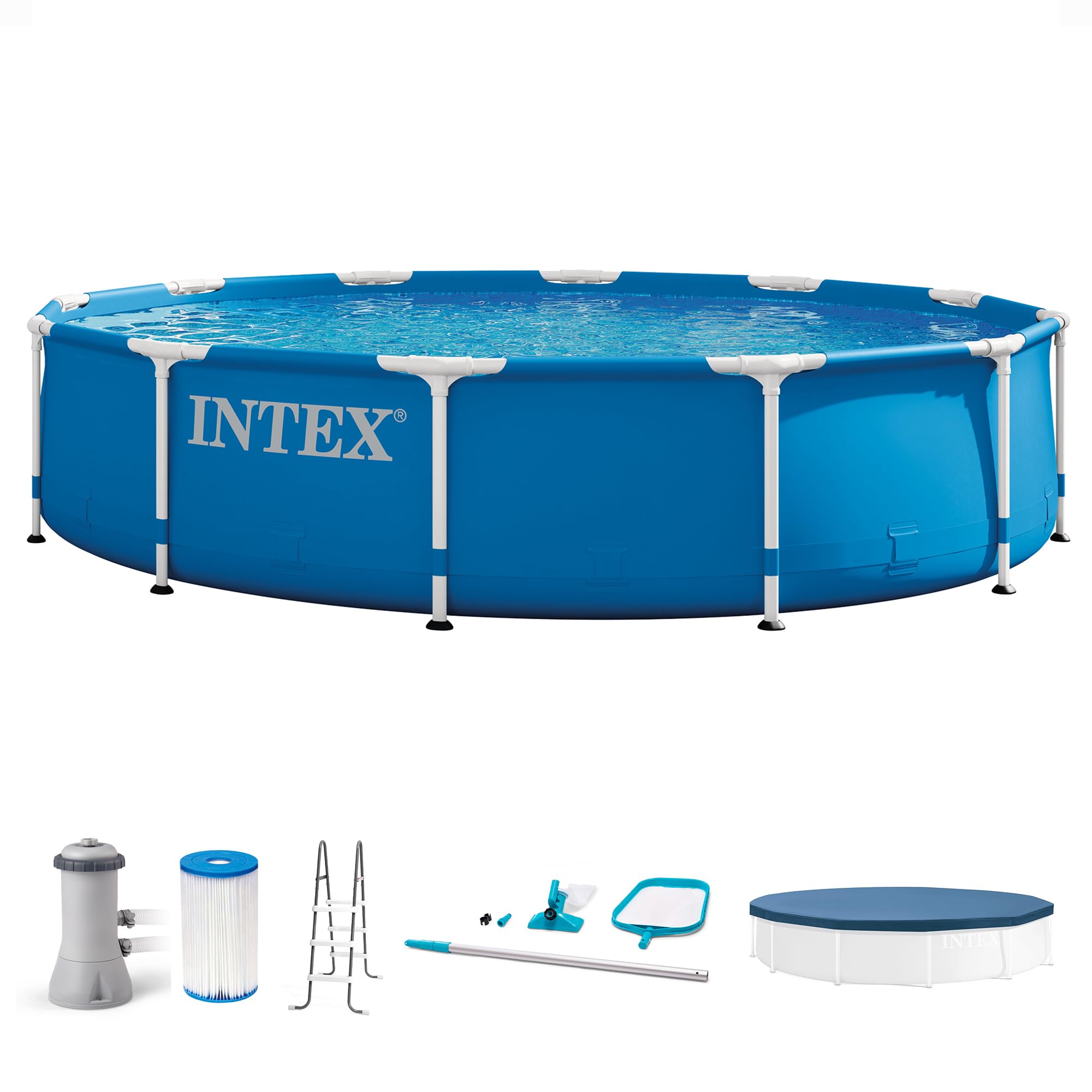 Intex Piscina fuori terra con struttura in metallo da 30 x 2,5 m, con filtro e accessori
