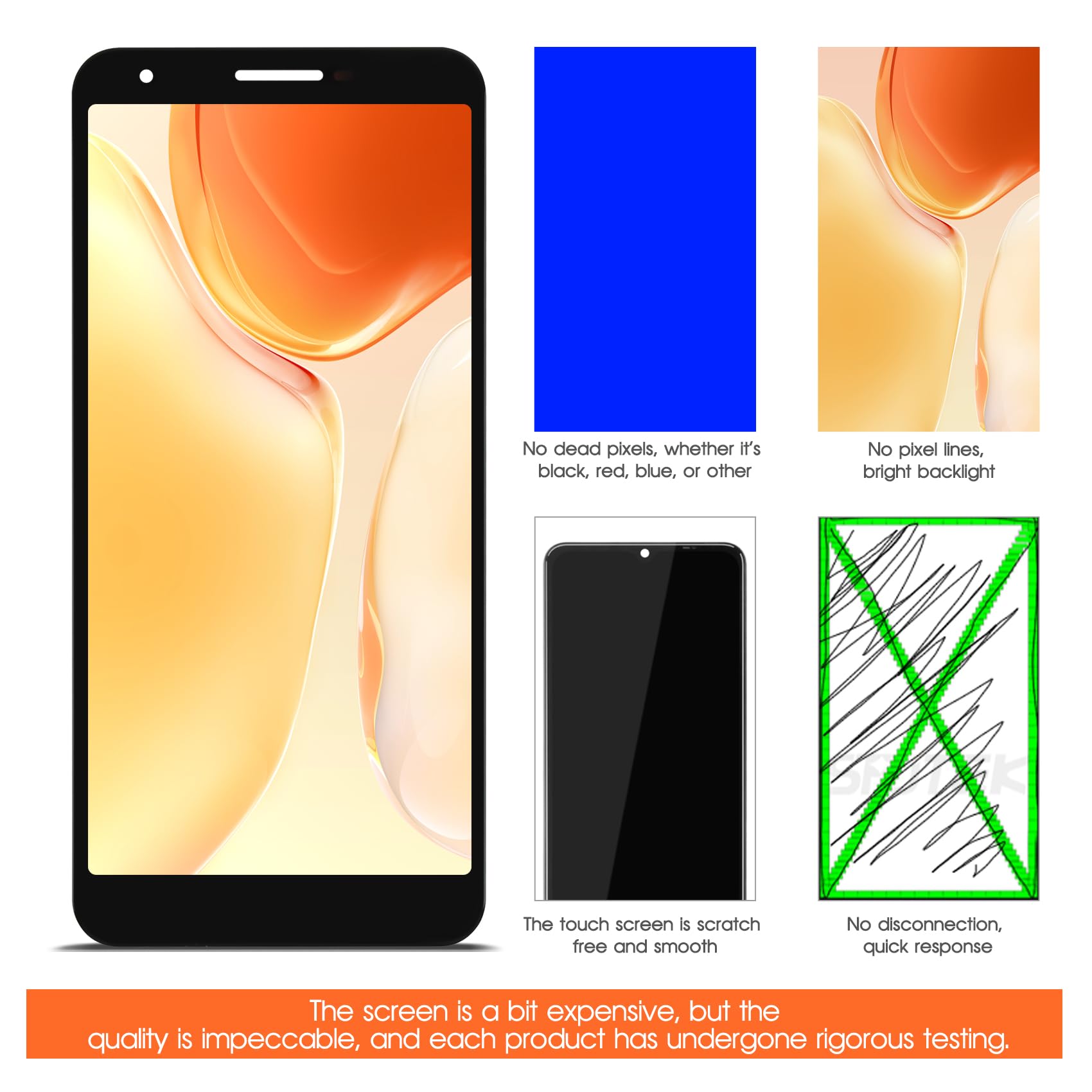 INCELL for Google Pixel 3A XL Screen Replacement for Google Pixel 3A XL LCD Display G020C, G020G, G020F Screen Touch Digitizer Assembly Repair Part