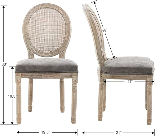 Miniatura 21 de Juego de 4 sillas de comedor de piel sintética, sillas de cocina de mediados de siglo, sillas Parsons tapizadas, sillas laterales con respaldo de