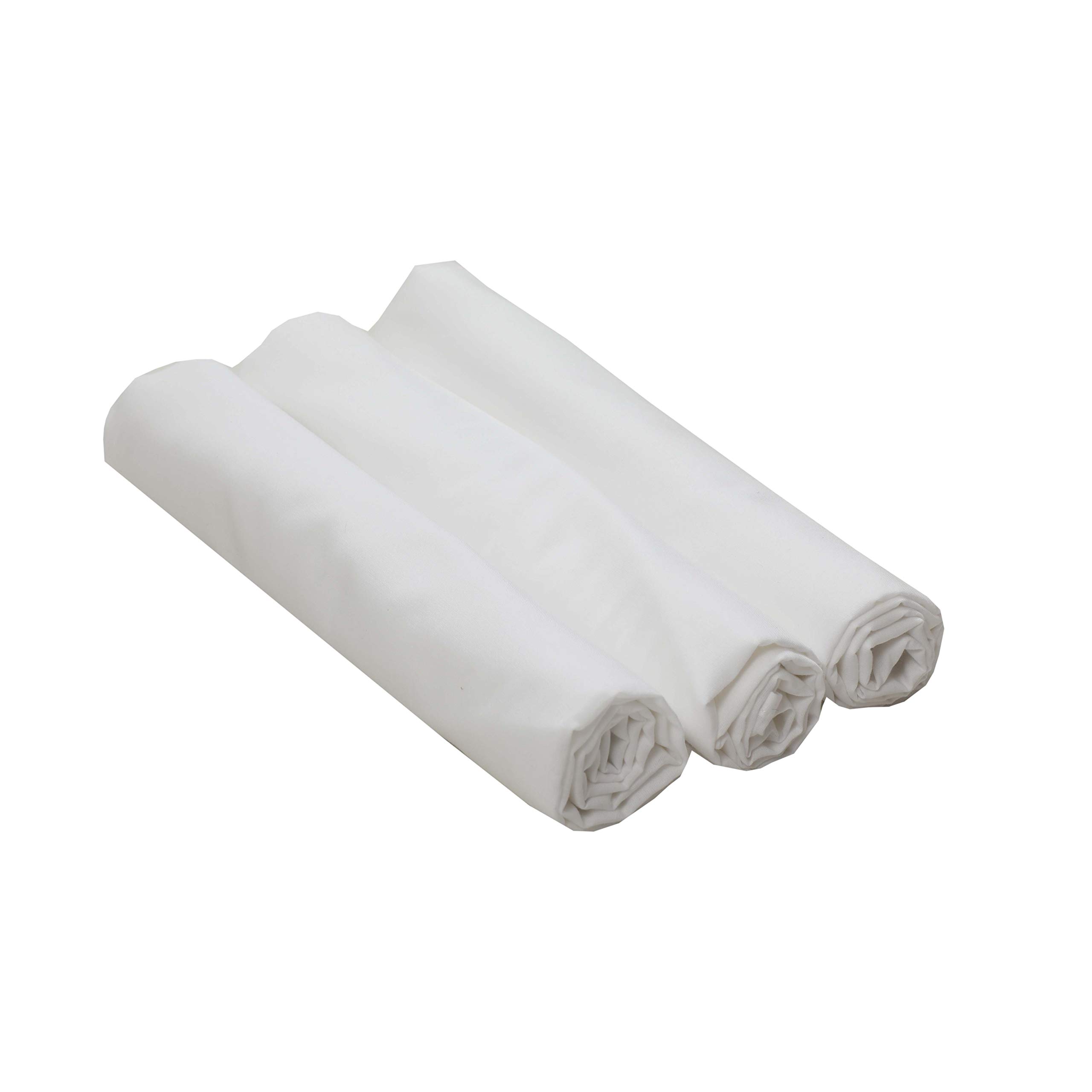 Infantbond All Season Use Organic Cotton Baby Mal-Mal Swaddle (Multicolour, 90x90 cm) - Pack of 3(0-18 Months)(Plain White)