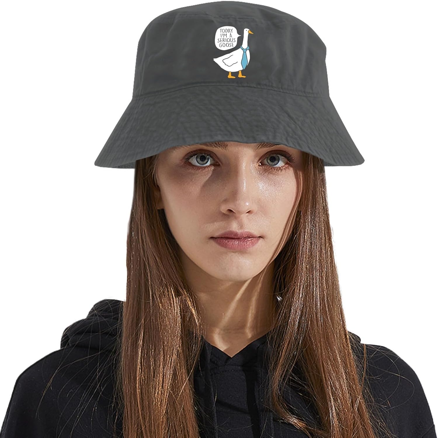 Today I'm A Serious Goose Silly Goose Bucket Hats Bucket Hat Flodable Womens Hats for Golf Accessories for Camping Wash Black - Image 4