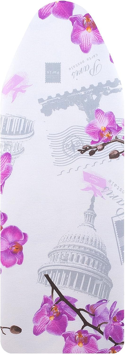 VieveMar Ironing Board Cover, SAVE 40% IRONING TIME, EASY FIT with handy DrawString, 3 DURABLE LAYERS with Premium Cotton, Foam, Felt Pad, NO DYE TRANSFER, Heat Reflective, Scorch Resistant, 18" x 49"