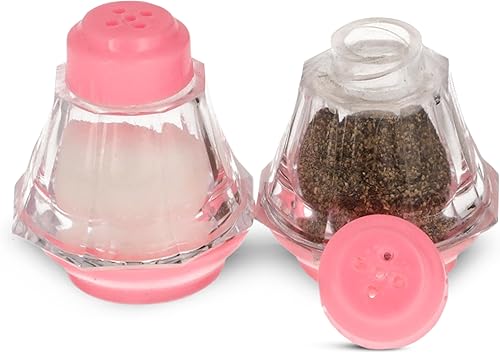 Miniatura 2 de Crafts Central Mini salero y pimentero de plástico para fiestas, restaurantes y bodas - 24 piezas (rosa)