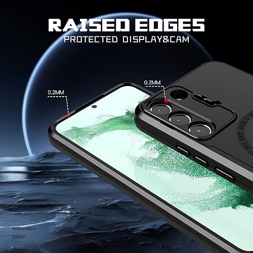 Miniatura 4 de Asuwish Funda de teléfono para Samsung Galaxy S22 5G con protector de pantalla de vidrio templado y soporte delgado, accesorios móviles híbridos