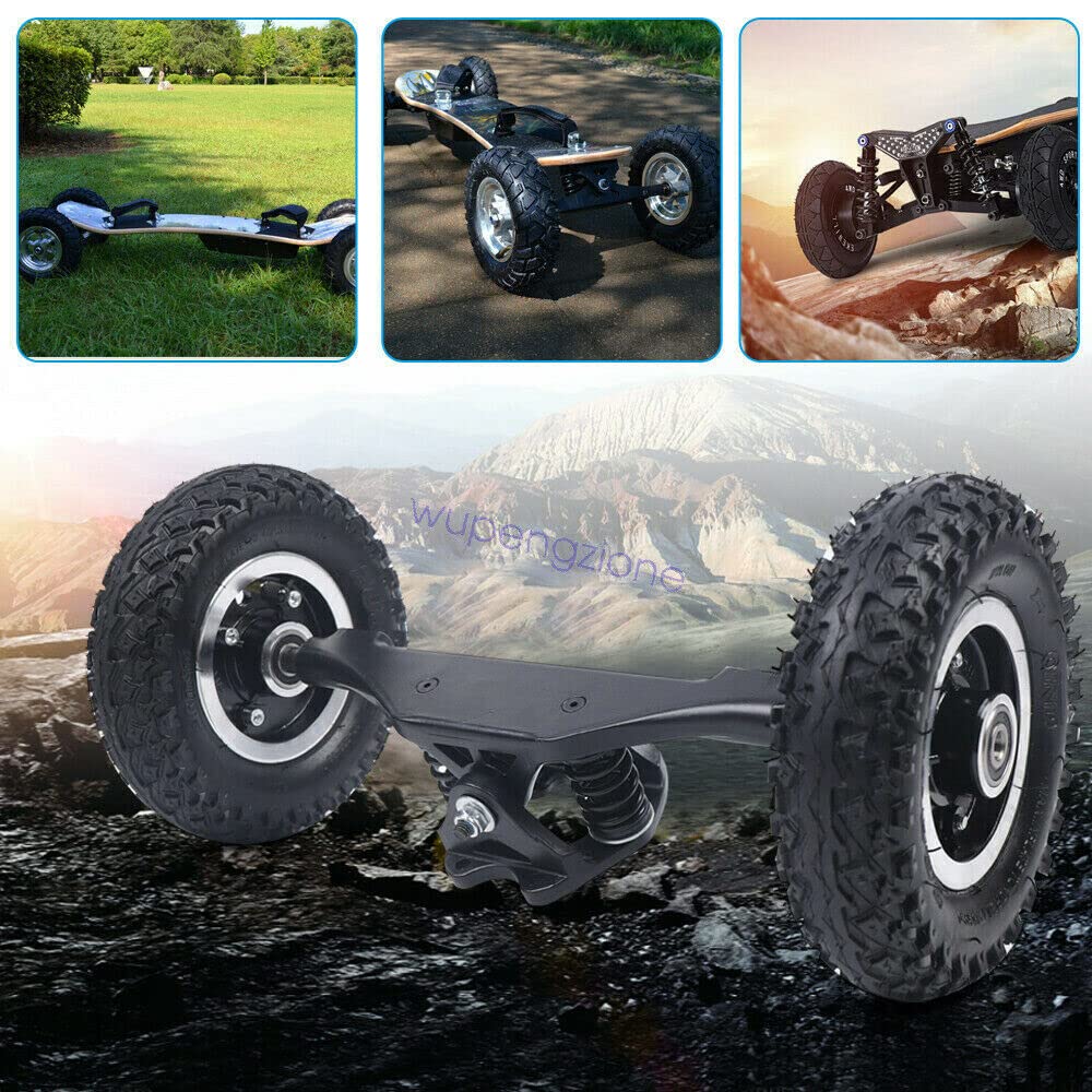 Offroad Roues électriques de 8" pour camion Combo Skateboard Truck Mountain Longboard Roues avec axe d'entraînement (Noir)