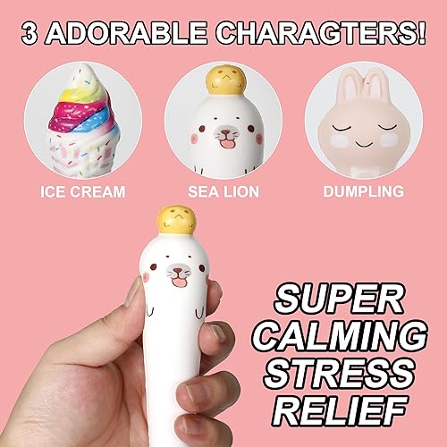 Miniatura 10 de Pipigaty Bolígrafos Kawaii Squishies 10 unidades, tinta de gel, bolígrafos divertidos para niños, estacionarios, ideales para aliviar el estrés,