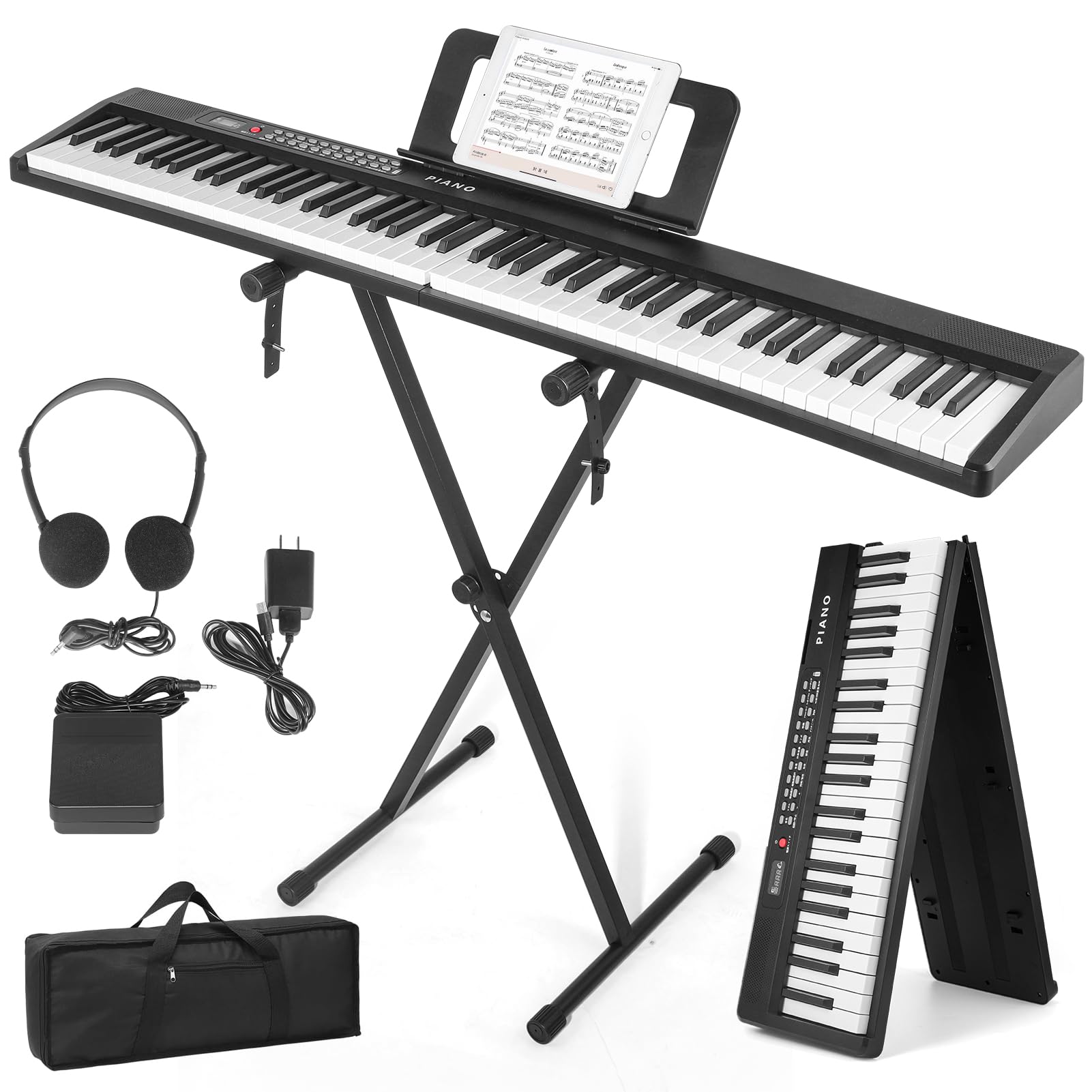Amazon | 【ピアノスタンドセット】Qerewf 電子ピアノ 88鍵盤