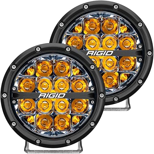 Miniatura 2 de Rigid Industries 36201 360-Series LED Off-Road Light 6 in Spot Beam para alta velocidad 50 MPH Plus Par de retroiluminación ámbar