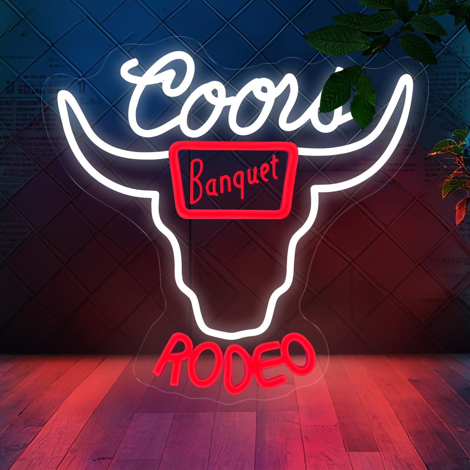 Western Decor Beer Neon Sign - 9 Brightness Adjustments Usb Powered, Neon Beer Signs, Sign Beer, Bar Club Bull Led Wall Decor, Cow Skull Light, White Red