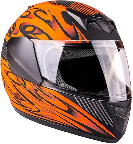 Miniatura 3 de Typhoon - Casco de cara completa para niños y jóvenes con escudo y guantes, combo para motocicleta y moto de cross
