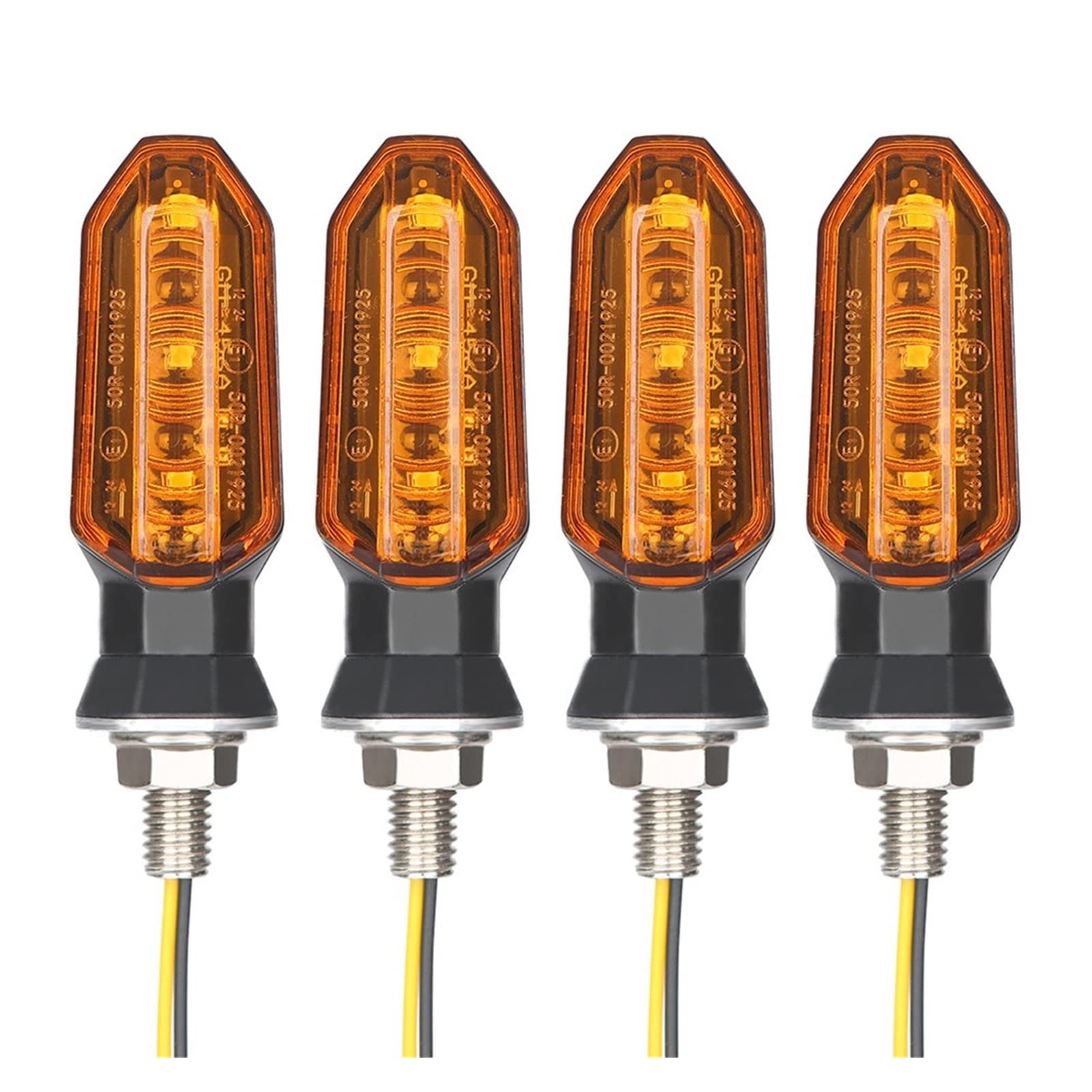 Indicateurs de virage de moto 4PC ambre clignotant universel pour dirt bike
