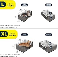 Vista 2 de Cama ortopédica para mascotas Serta Cuddler para perros – Marrón chocolate (grande)